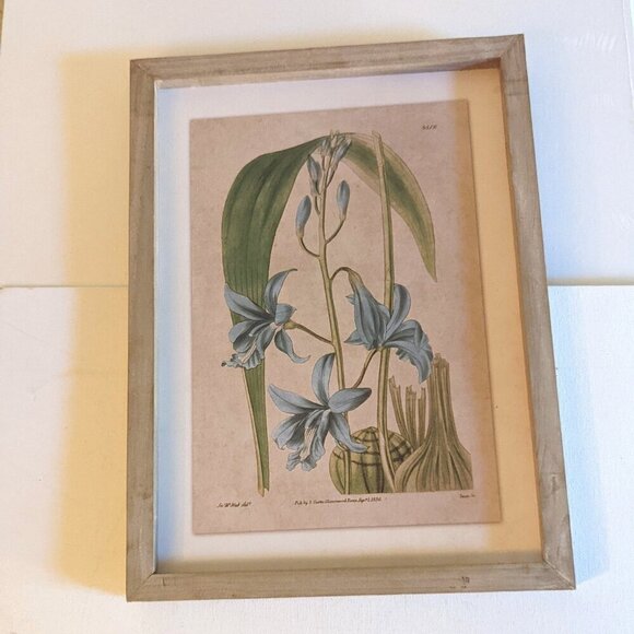 NWT Blue Floral Botanical Farmhouse Vintage Home Wall Decor Michaels Ashland NEW - Picture 1 of 7